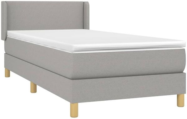 Boxspringbett mit Matratze Stoff Hellgrau 90x200 cm, Härtegrad: H2 [3130081] Bild 3