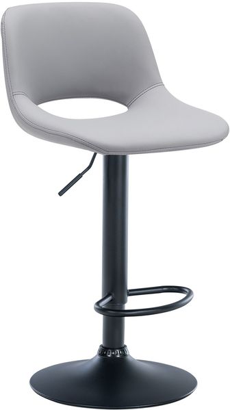 Barhocker JAKSON - Grau, Kunstleder, Schwarz Barhocker mit Lehne Barstuhl Tresenhocker Tresenstuhl Kneipenhocker Kneipenstuhl