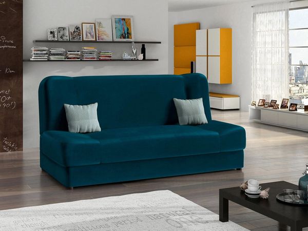MIRJAN24 Schlafsofa Jonas Premium, mit Bettkasten und Schlaffunktion, mit zwei Kissen, Wellenfeder, 195x87x86 cm