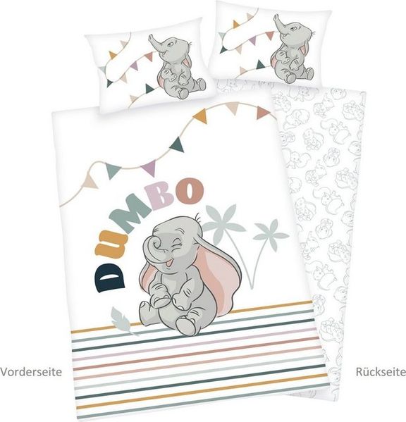 Herding Flanell Baby Kinder Bettwäsche Disney Dumbo 100x135 grau 2635404063 Bild 4