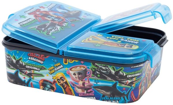 Italian Brainrot Lunchbox Kinder Brotdose mit 3 Fächern Pausenbox
