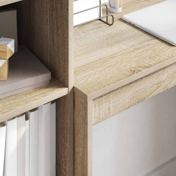 vidaXL Schreibtisch mit Stauraum 2 pcs Sonoma-Eiche Holzwerkstoff 3337315 Bild 3