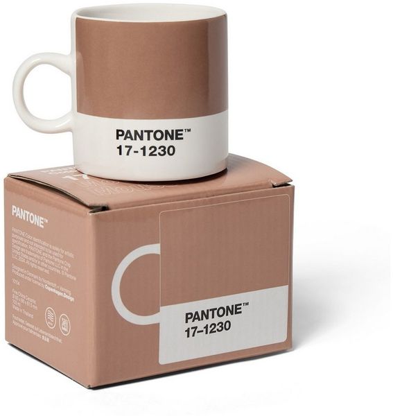PANTONE Espressotasse Porzellan, 120 ml, CoY 2025 - Mocha Mousse 17-1230, inkl. Geschenkbox