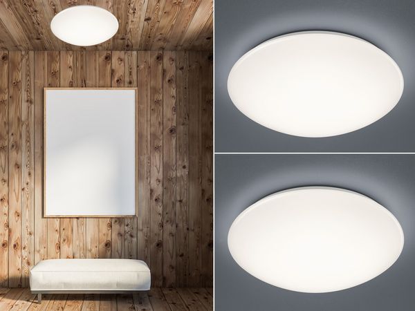 LED Deckenleuchte 2er Set in Weiß IP44 Badlampen, Ø 37cm