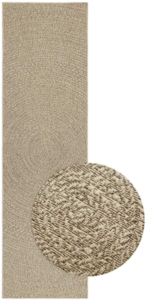 Teppich ZIZUR Beige 80x250 cm Jute-Optik Indoor und Outdoor 4010404