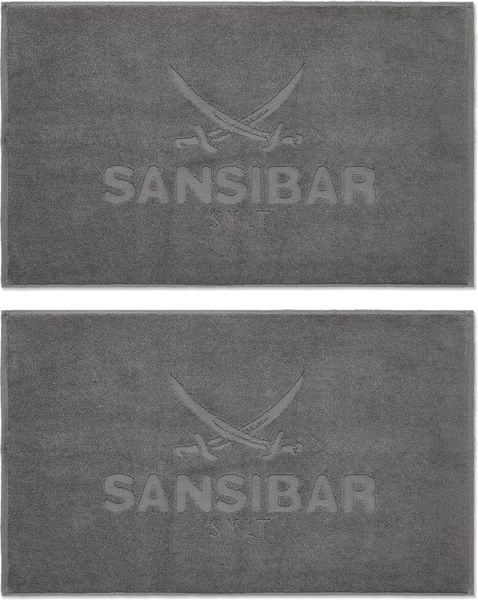 Sansibar Sylt Badematte 2er Set Sansibar Badvorleger, 50x80 cm, Hochtiefprägung, Rückseite hat keine rutschhemmende Beschichtung, hautfreundlich, pflegeleicht, fußbodenheizungsgeeignet, strapazierfähig, schwere Qualität, beste Saugfähigkeit, Baumwolle,...