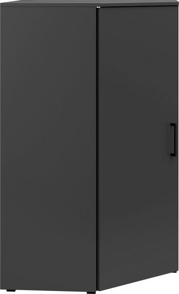 Carryhome 'MULTISTAURAUM' Eckkommode, Holznachbildung Graphit, 71.5 x 115 x 71.5 cm, Türanschlag wechselbar