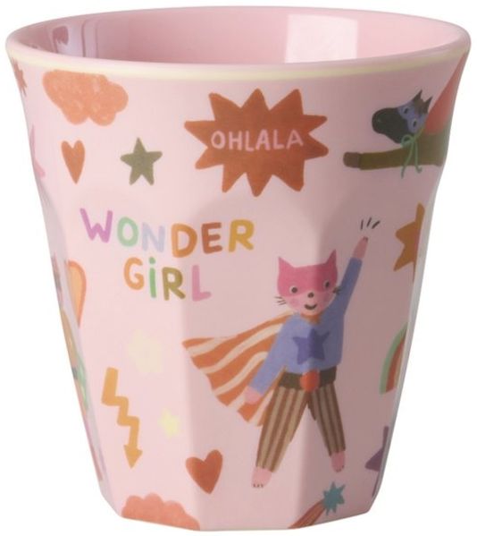 rice Becher Rice Melamin Medium Becher - Super Hero Rosa 250ml, 1-tlg, Melamin