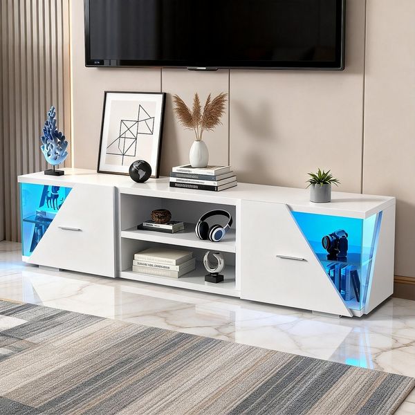 oyajia Lowboard LED TV-Schrank (mit LED-Beleuchtung, stehend Lowboard, 150cm), für Fernseher bis 55 Zoll
