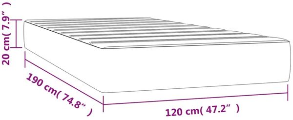 vidaXL Taschenfederkernmatratze Mittel Hellgrau 120x190x20 cm Stoff 4007154 Bild 7