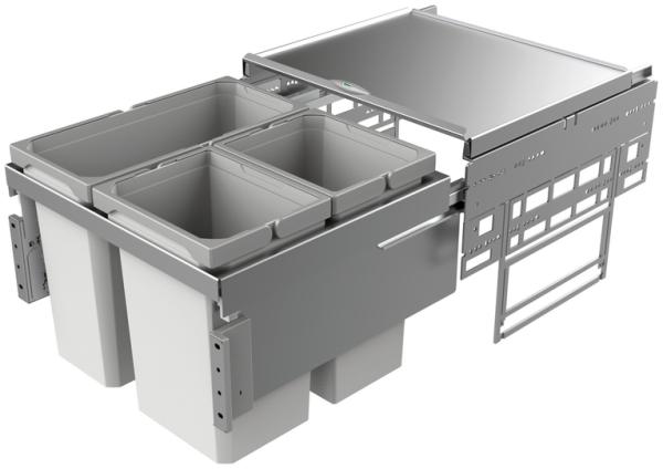 NABER Abfallsorter 36 (2x10 + 16) Liter COX® BASE 360 S/500-3 für 50 cm Schrankbreite, ohne Biodeckel