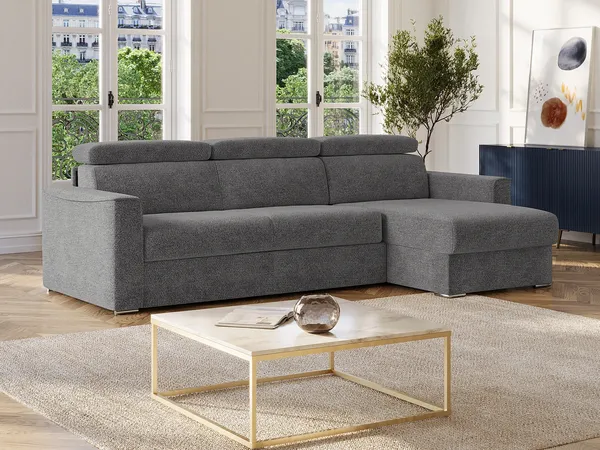 Vente-unique - VIZIR Sofa Stoff Grau - B 223 cm94 cm x H 110 cm95 cm x L 302 cm