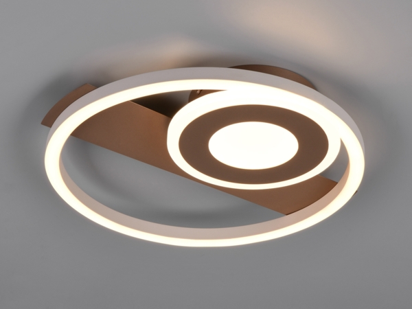 LED Decken- und Wandleuchte HORUS Metall in Coffee mit 2 Ringen, ultraflach 5cm