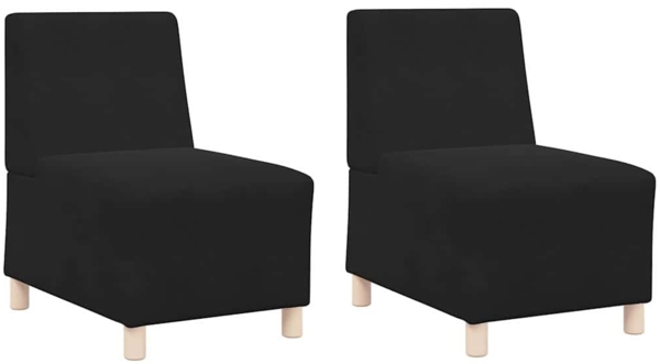 vidaXL Modulares Armfreies Sofa 2 pcs Schwarz 55 x 74 x 82 cm Samt 3399765