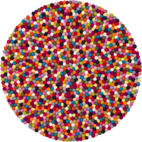 myfelt Wollteppich Lotte Filzkugelteppich, 100% reine Schurwolle