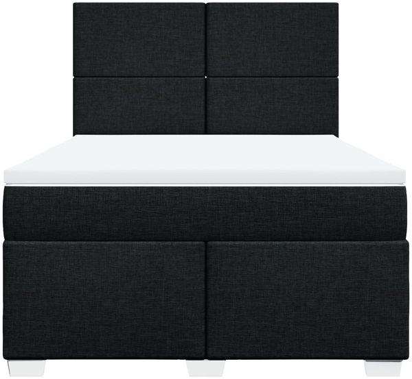 vidaXL Boxspringbett mit Matratze Schwarz 140x190 cm Stoff 3292778 Bild 8