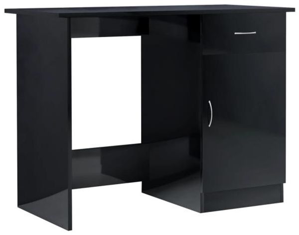 vidaXL Schreibtisch Hochglanz-Schwarz 100×50×76 cm Spanplatte mit Schublade