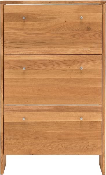Schuhschrank Schuhkipper 3 Klappen Wildeiche massiv