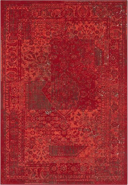 Kurzflor Teppich Plume Rot Braun - 80x250x0,9cm