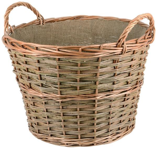 UNUS HOME Kaminholzkorb Korb Weide mit 2 Griffen gefüttert Ø45 (1 St)