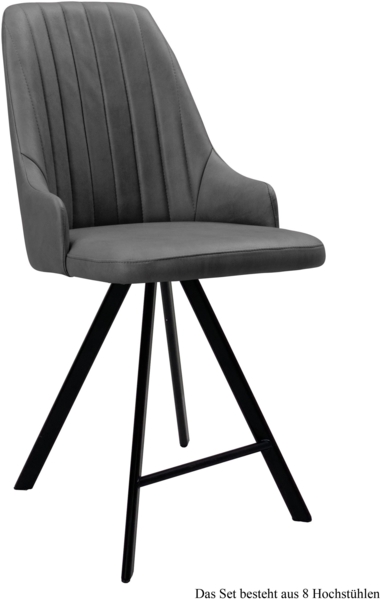 Thekenstuhl drehbar (8er-Set) Diannah 52x108x60 Schwarz/Grau