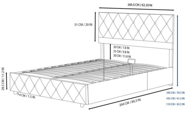 HAUSS SPOLE Polsterbett mit Bettkasten,hydraulische Funktionsbett Stauraumbett Bild 4
