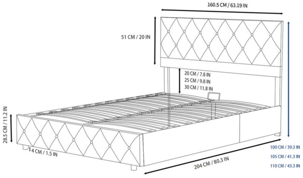 HAUSS SPOLE Polsterbett mit Bettkasten,hydraulische Funktionsbett Stauraumbett Bild 3