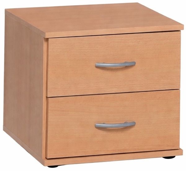 Container Beistelltisch Buche Nachtschrank 2 Schubladen #1952