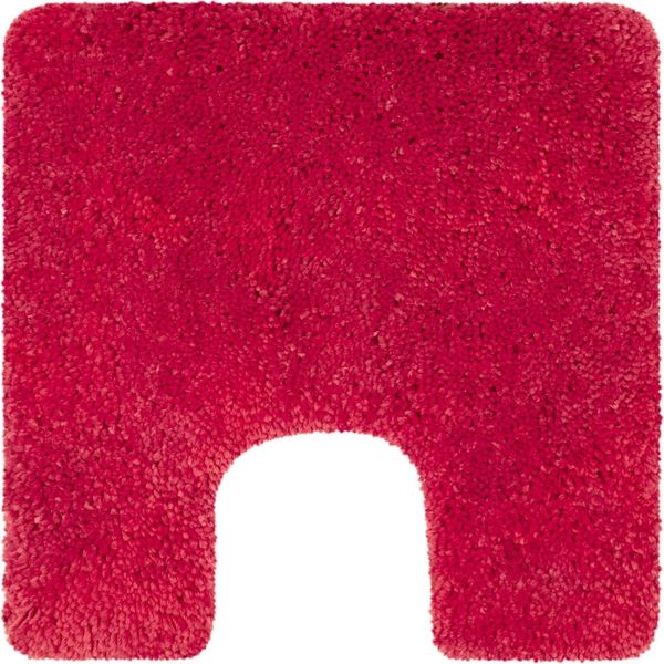 Spirella Badteppich Badematte Duschvorleger Mikrofaser Hochflor | flauschig | rutschhemmend | geeignet für Fußbodenheizung | 55x55 cm | Rot