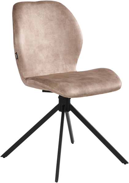 Esszimmerstuhl 4er Set drehbar MORRISON Samtstoff Beige Bild 4