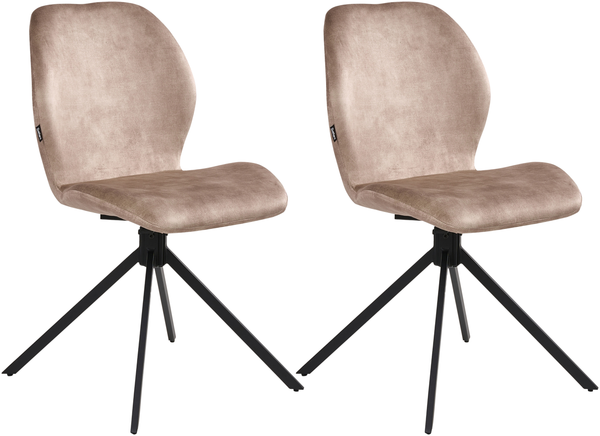 Esszimmerstuhl 4er Set drehbar MORRISON Samtstoff Beige