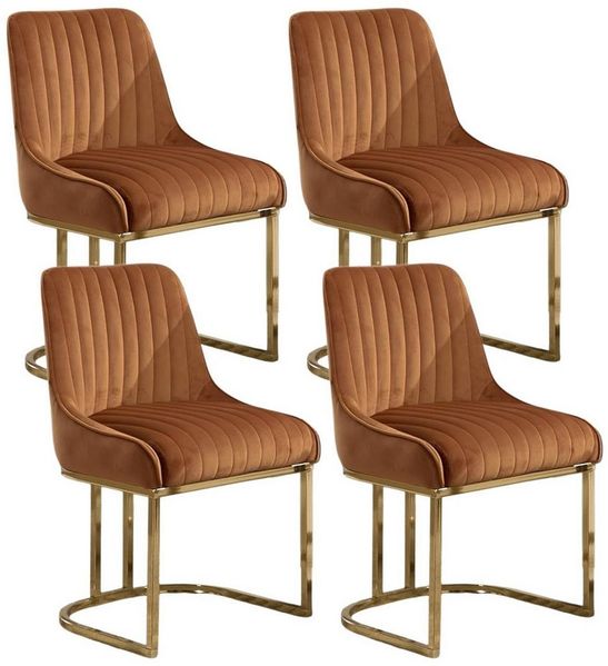 WAHSON OFFICE CHAIRS Esszimmerstuhl 2er Set Küchenstuhl mit goldene Stuhlbeine