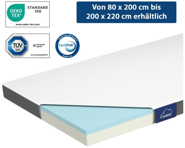 Genius, Topper EaZzzy Topper Classic 200*220*7 cm, 7 cm hoch, Klimaband, OptiAir-Steppung, 180x200 cm 140x200 cm und weitere Größen