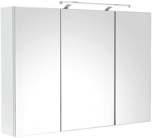 Schildmeyer Spiegelschrank 124889, Melaminharzbeschichtete Spanplatte, weiß, 100 x 16 x 75 cm