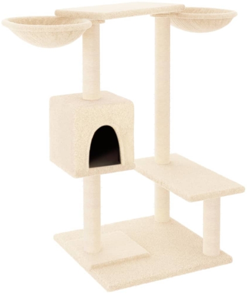 vidaXL Kratzbaum mit Kratzsäulen Creme 82 cm 171759