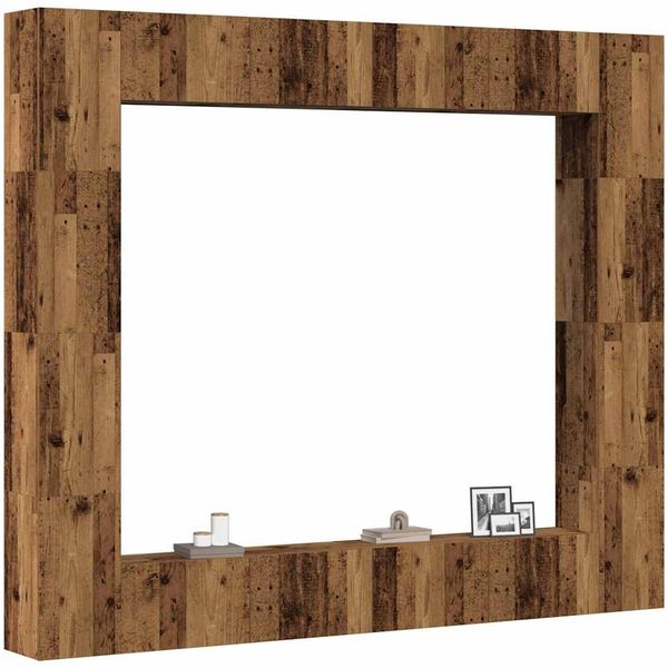 vidaXL 8-tlg. TV-Schrank-Set Wandmontage Altholz-Optik Holzwerkstoff 3328955