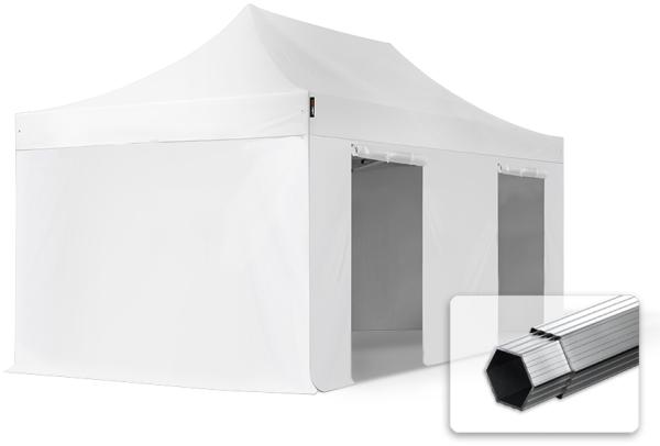 3x6 m Faltpavillon PROFESSIONAL Alu 40mm, Seitenteile ohne Fenster, weiß