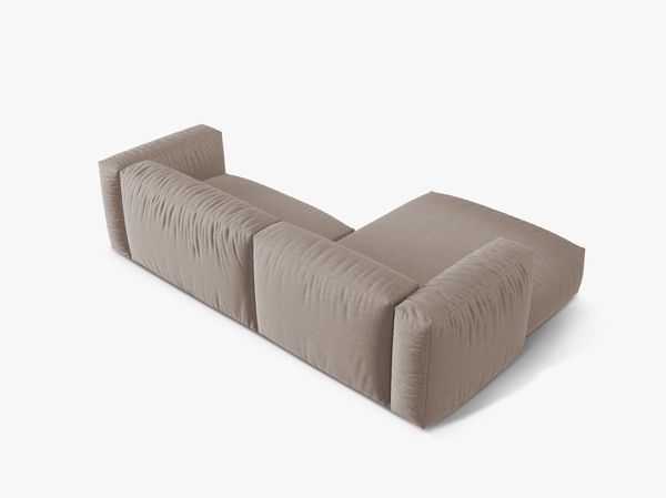 Micadoni Ecksofa Martina 2-Sitzer Links Strukturierter Stoff Dunkelbeige Bild 4