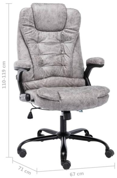 vidaXL Bürostuhl Hellgrau Wildleder-Optik 20575 Bild 5