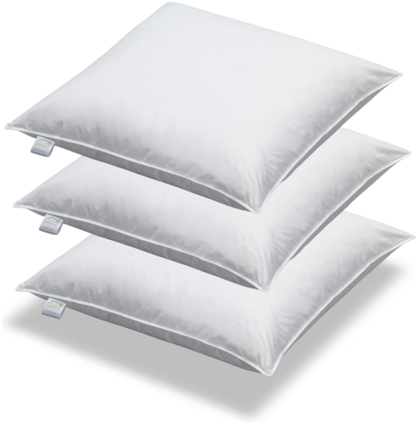 3 Stück Daunen + Federn Kissen Sofakissen Füllkissen 40 x 40 cm