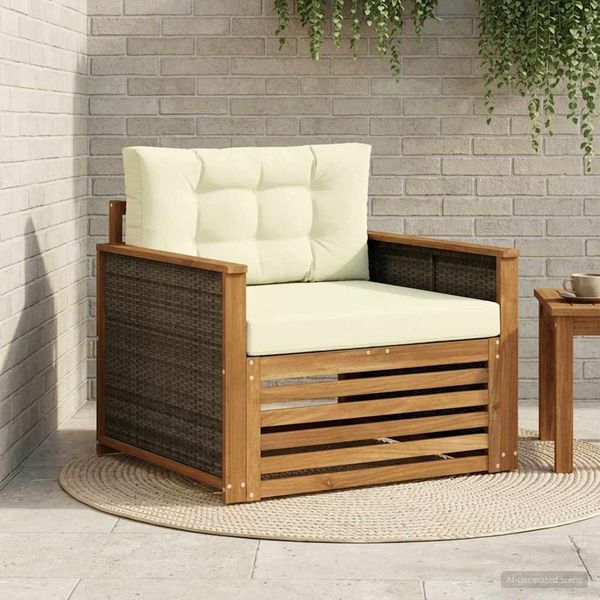 vidaXL Outdoor Mittelsofa Massivholz Akazie Natur 3438934