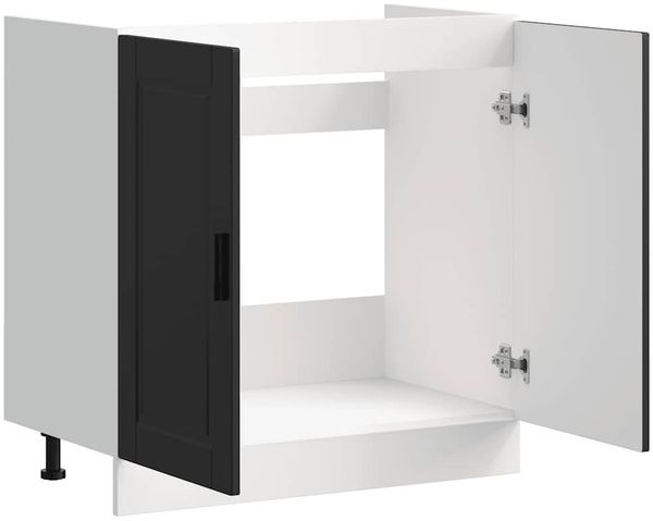 vidaXL Spülenunterschrank Porto Schwarz 80x46x81,5 cm Holzwerkstoff 853928 Bild 5