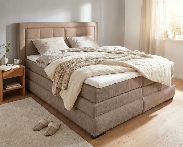 OTTO home Boxspringbett MIVVA inkl. Bettkasten & Topper, Komfortliegehöhe: 67cm, Breite: 180cm, in H3, H4 oder Hmix H3/H4, wahlweise mit oder ohne LED-Leuchten