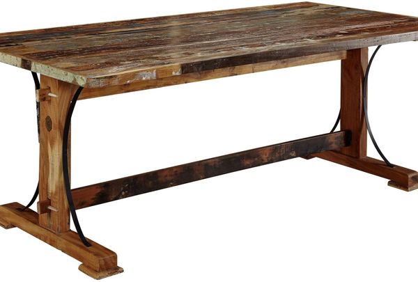 Esstisch Altholz 140x90x76 mehrfarbig lackiert NATURE OF SPIRIT #09