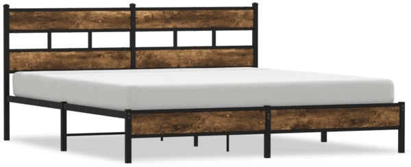 vidaXL Metallbett ohne Matratze Räuchereiche 183x213 cm 3308483