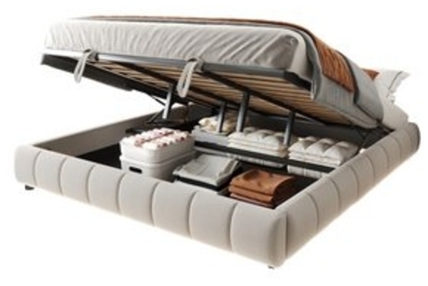 OKWISH Polsterbett Stauraumbett Kinderbett (Hydraulisches, ohne Kopfteil, mit LED-Licht & Stauraum, für moderne Schlafzimmer & Jugendzimmer 180x200 cm), Ohne Matratze Bild 6