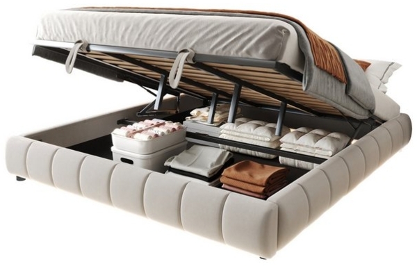 OKWISH Polsterbett Stauraumbett Kinderbett (Hydraulisches, ohne Kopfteil, mit LED-Licht & Stauraum, für moderne Schlafzimmer & Jugendzimmer 180x200 cm), Ohne Matratze Bild 4