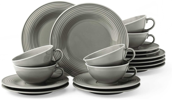 Seltmann Weiden Beat Color Glaze Teeservice 18-teilig - Perlgrau