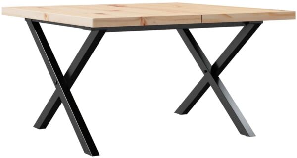 vidaXL Couchtisch X-Gestell 60x60x40,5cm Massivholz Kiefer & Stahl 3282748