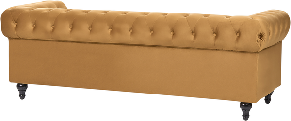 Sofa Set Samtstoff senfgelb 4-Sitzer CHESTERFIELD Bild 6